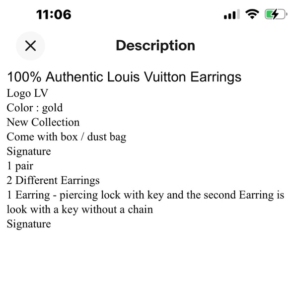 Beautiful authentic LV earrings - Picture 13 of 16